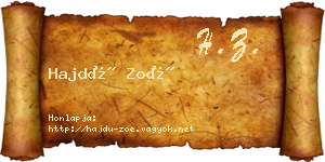Hajdú Zoé névjegykártya